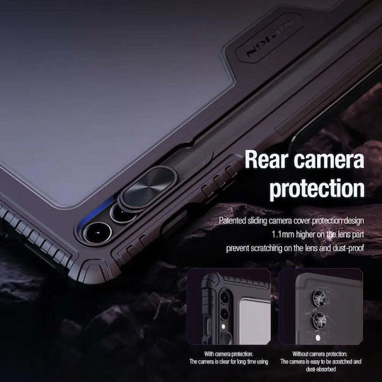 Nillkin Bumper Pro Flip Cover Protector Din Piele Neagră Galaxy Tab S9 Ultra