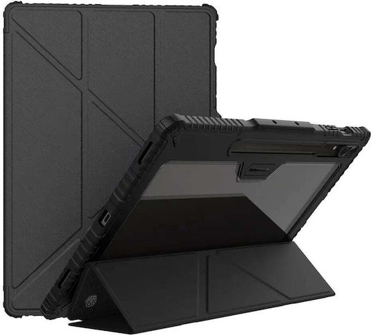 Nillkin Bumper Pro Flip Cover Protector Din Piele Neagră Galaxy Tab S9 Ultra