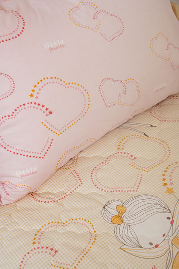 Naf Naf Fairies 353 Cream Pink Quilt Cover Set 100% Cotton