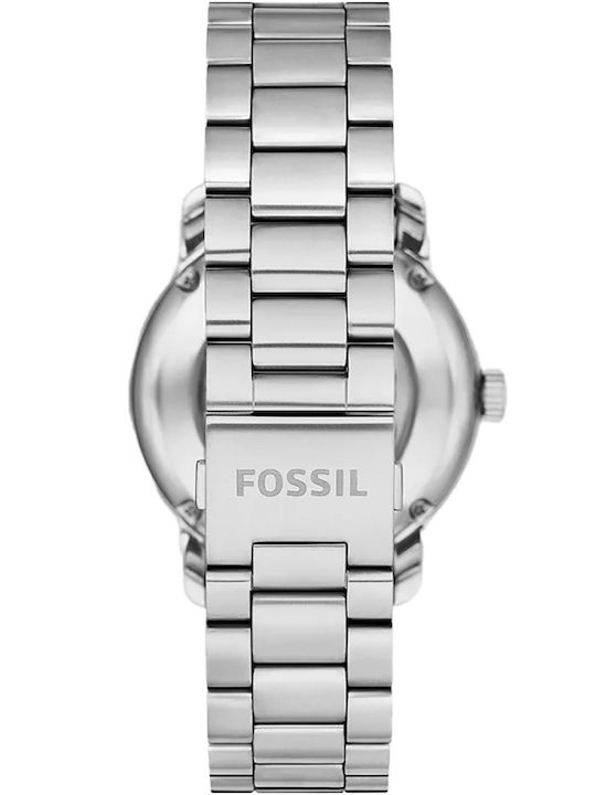 Fossil Men's Watch 43mm Automatic with Silver Metal Bracelet
