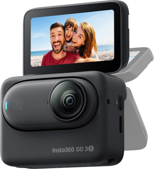 Insta360 GO 3S Standard Edition 64GB Action Camera 4K Ultra HD 360° Capture Underwater Midnight Black with Screen 2" and Wi-Fi Black