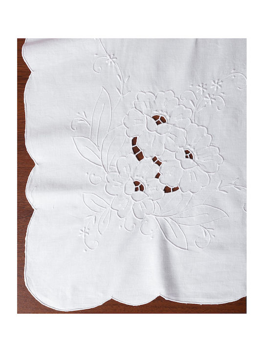 Silk Fashion Tischtuch Geschnitten 432 White 180x260cm