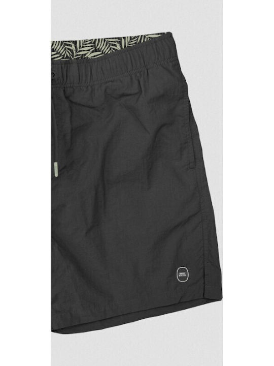 Double Herren Badehose Bermuda Schwarz Monochrom