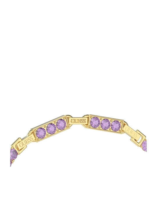 Guess Women's Riviera Bracelet Gold Plated Steel with Zircon 17cm