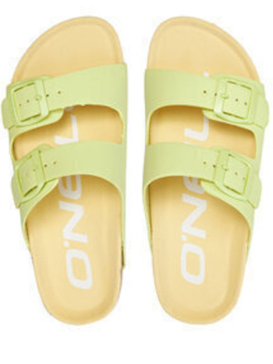 Women's Flat Sandals in Yellow Color