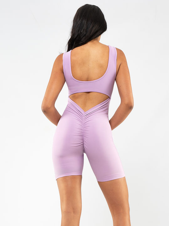 Women's Sleeveless One-piece Shorts Purple