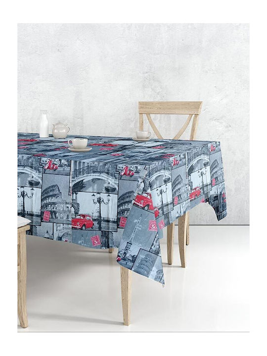 Sette Colori Καρέ Τραπεζομάντηλο Rome Μπλε 140x140εκ.