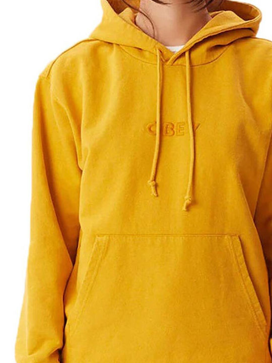 Obey Women's Hooded Sweatshirt Yellow