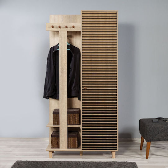 Soho Eingangsmöbel mit Garderobe & Schuhschrank Sonoma 90x36x194cm