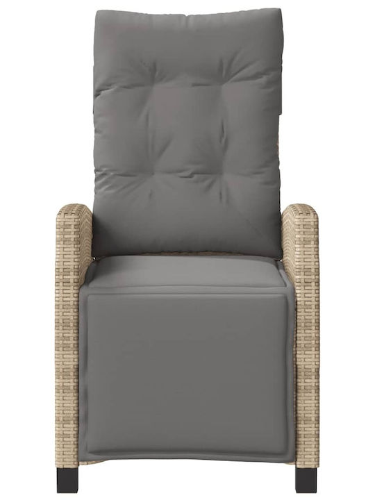 Außenliege Rattan Mixed Beige mit Kissen 2Stück 57x66x93cm.