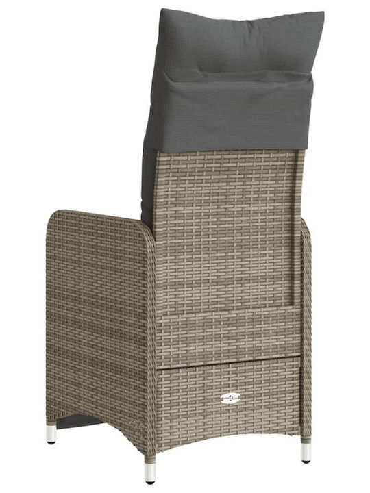 Fotoliu de exterior Rattan Gri cu pernă 54.5x58.5x92cm