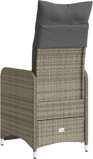 Outdoor-Sessel Rattan Grey mit Kissen 54.5x58.5x92εκ.