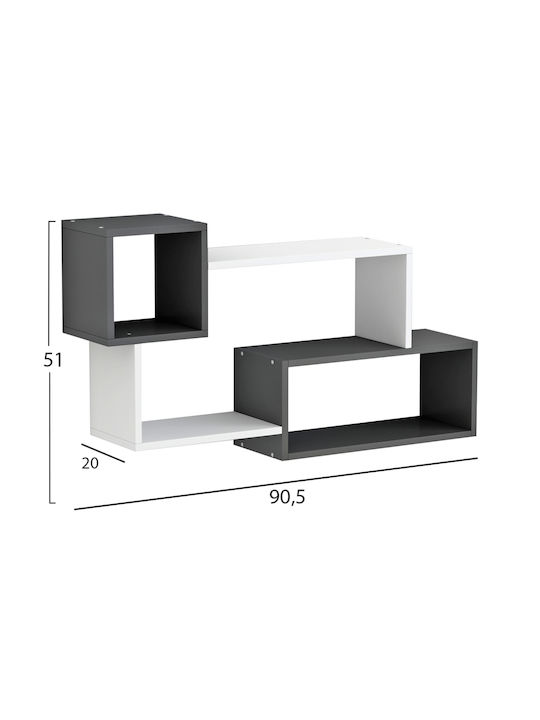 Shelf Wall Tanner Grey-White 90.5x20x51cm