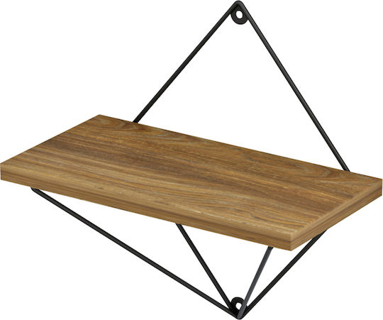 Homemarkt Zannard Wandregal-Set Hm8929.11 Metall Schwarz-Melamin Natur 30x14x30 cm