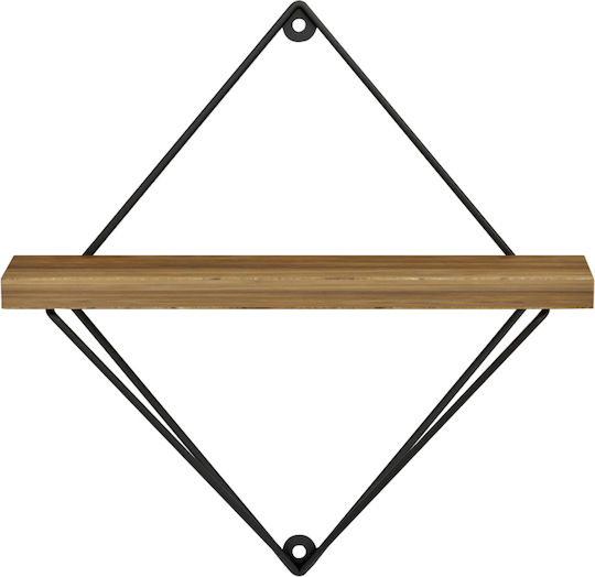 Homemarkt Zannard Wandregal-Set Hm8929.11 Metall Schwarz-Melamin Natur 30x14x30 cm