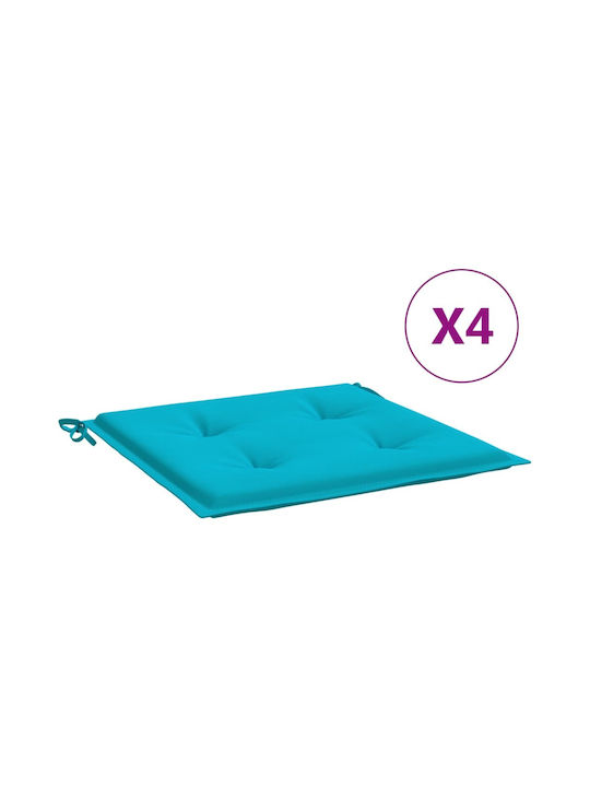 vidaXL Waterproof Garden Chair Cushion Turquoise 4 Pieces 40x40cm