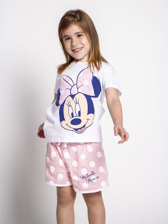 Disney Παιδική Πιτζάμα Καλοκαιρινή λευκό Minnie Mouse