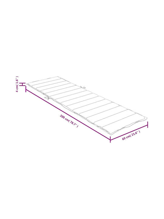 vidaXL Sunbed Cushion with Backrest Cream 60x200cm