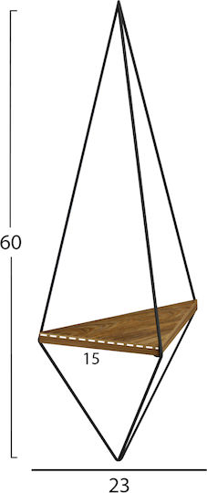 Wall Shelves Cannard Black 2 Pieces 23x15x60cm