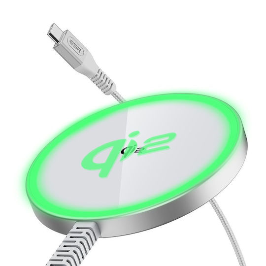 ESR Ασύρματος Φορτιστής Qi2 15W Ασημί (HaloLock)