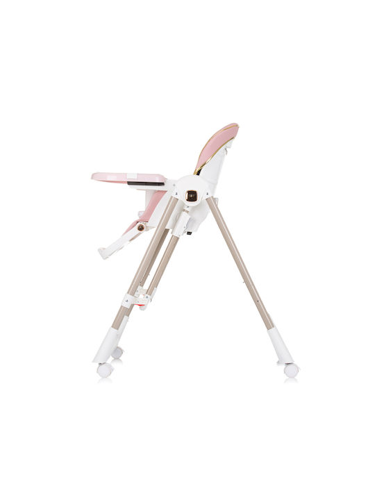 Chipolino Milk Shake Foldable Baby Highchair 2 in 1 with Adjustable Height Flamingo
