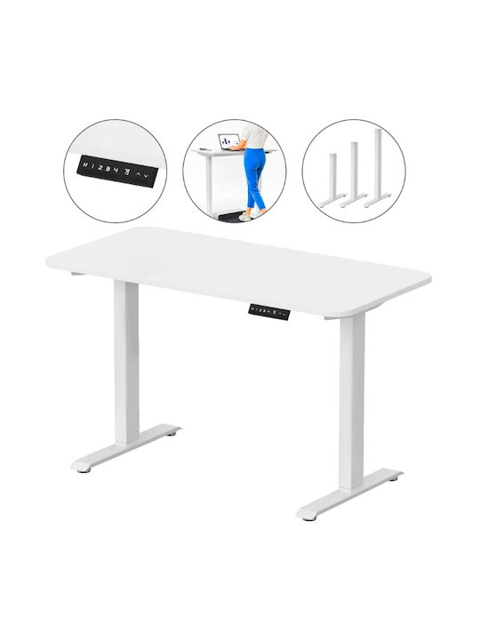 Γραφείο Walkingdesk Ξύλινο Λευκό με Μεταλλικά Πόδια & Ρυθμιζόμενο Ύψος 100x57x70εκ.
