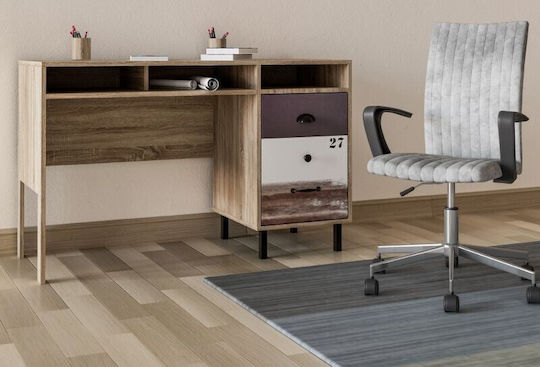 Birou Number Sonoma din Lemn / Alb / Gri 120x48x120cm