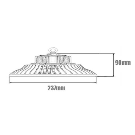 Horwood Commercial Bell Light 100W Cool White 10000lm with Built-in LED Gray Ø23.7cm