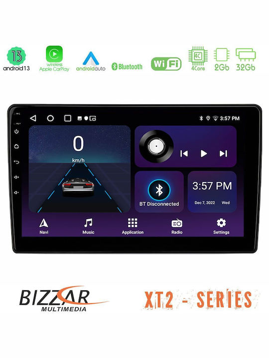 Bizzar Ηχοσύστημα Αυτοκινήτου 2DIN (Bluetooth/USB/WiFi/GPS/Apple-Carplay/Android-Auto) με Οθόνη Αφής 9"