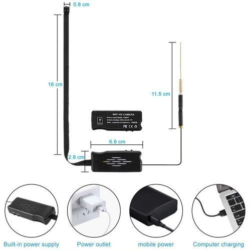 Cameră Ascunsă WiFi 720P cu Slot pentru Card de Memorie