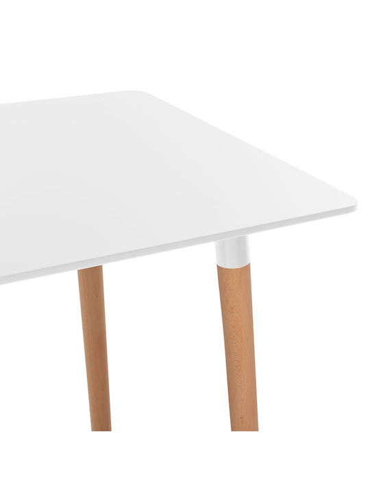 Minimal Tisch Küche Holz Weiß 120x80x73cm
