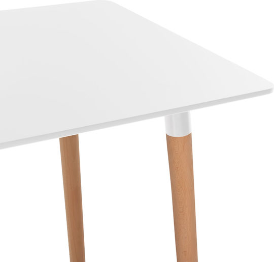 Minimal Τραπέζι Κουζίνας Ξύλινο Λευκό 120x80x73εκ.
