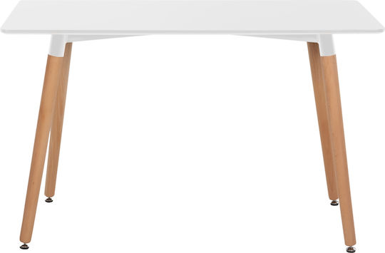 Minimal Τραπέζι Κουζίνας Ξύλινο Λευκό 120x80x73εκ.