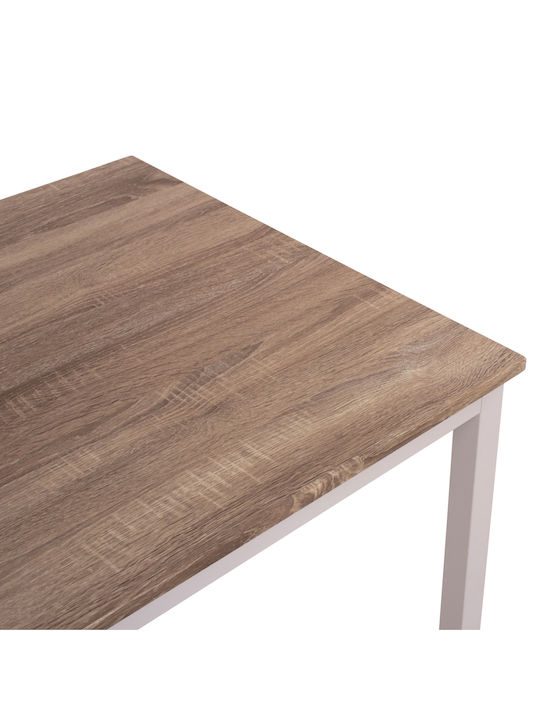 Sonama Table Dining Room Wooden with Metal Frame White 110x70x76cm