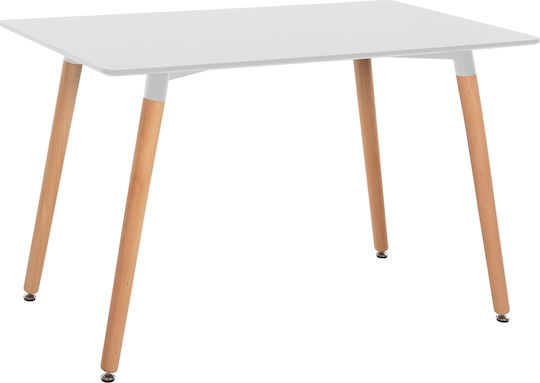 Minimal Τραπέζι Κουζίνας Ξύλινο Λευκό 120x80x73εκ.