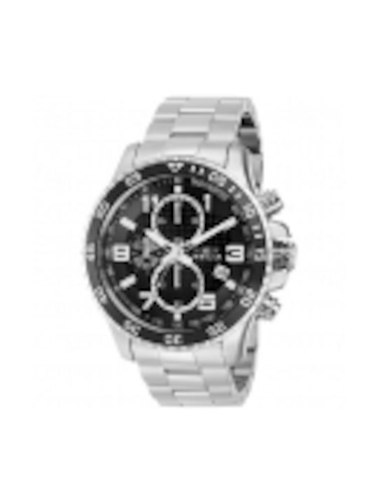 Invicta Specialty Watch Chronograph Battery with Silver Metal Bracelet