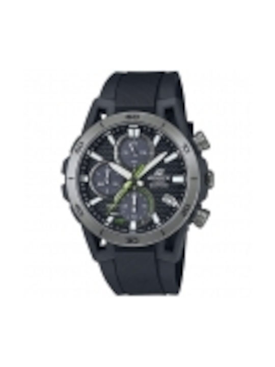 Casio Edifice Watch Chronograph Battery with Black Rubber Strap