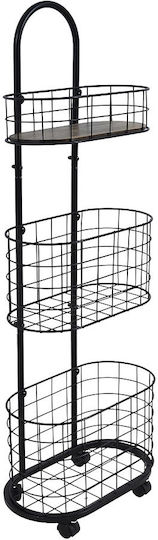 Ankor Ankor Kitchen Cart Metallic 3 Tiers Black 32x19x93cm