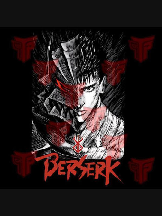 Herren T-Shirt aus Baumwolle Takeposition Anime Berserk Guts Rüstung Schwarz 320-1018b-02