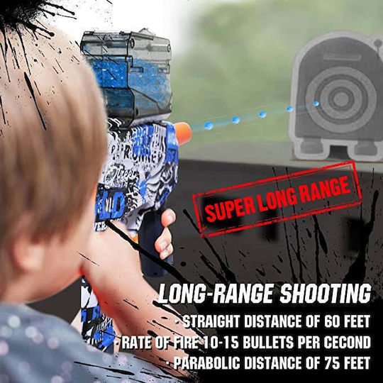 Pistol jucărie cu bile de gel electrice Flippy Rapid Fire vârsta 6+ ochelari de protecție 5000 bile incluse cablu de încărcare Dimensiuni 40,1 X