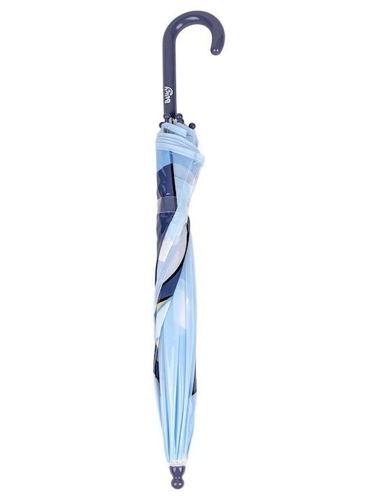 Educa Kinder Regenschirm Gebogener Handgriff Bluey Blau mit Durchmesser 45cm.