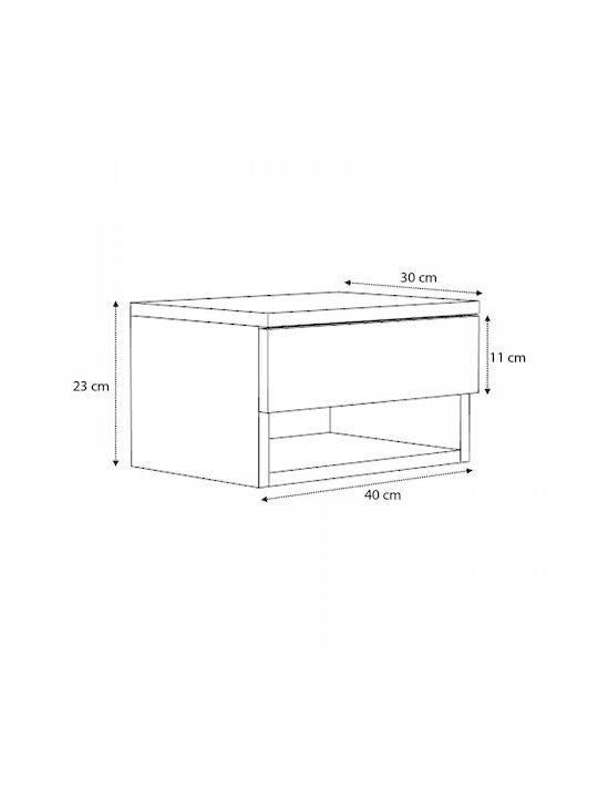 Bedside Table Mary Wooden White 40x30x23cm GP028-0052 1