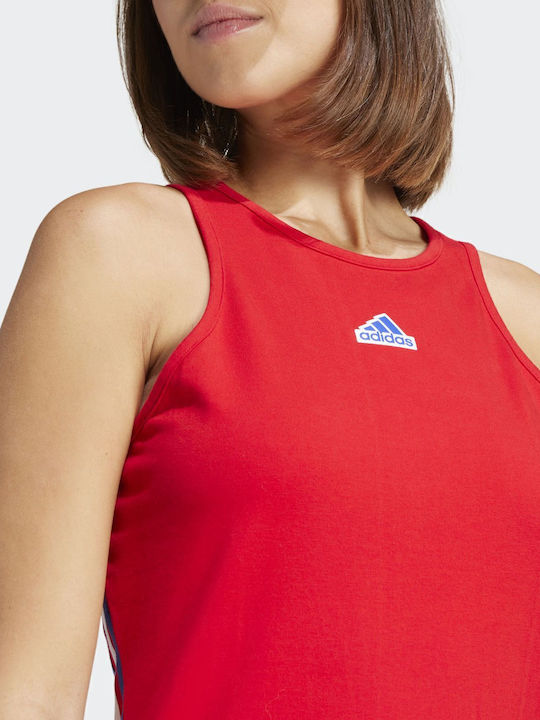 Summer Midi Dress with Tearing Red