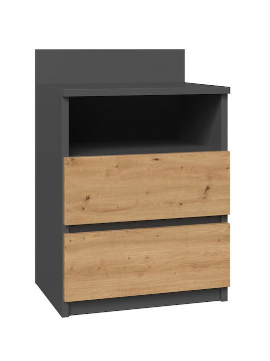 Bedside Table M1 Wooden Oak 40x32x59cm
