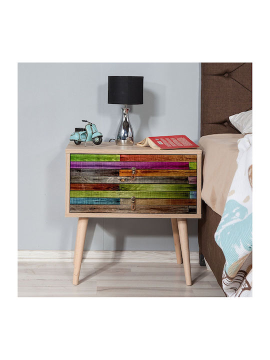 Soho Bedside Table Wooden Sonoma 60x40x61cm
