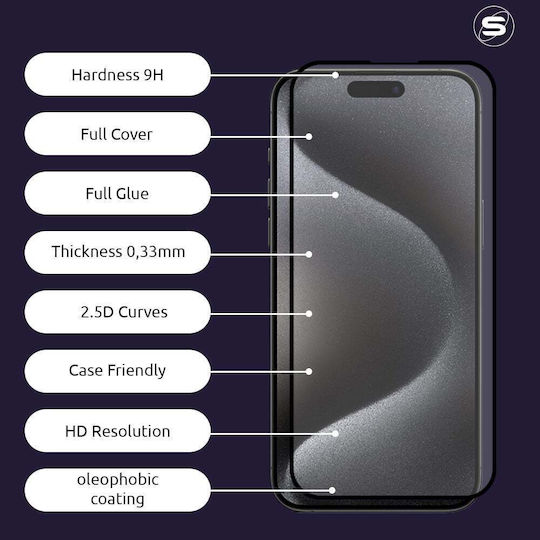 Sonique Hardy Glass 2.5D 0.33mm Full Glue Full Face Tempered Glass Black (Huawei Mate 20 Lite)