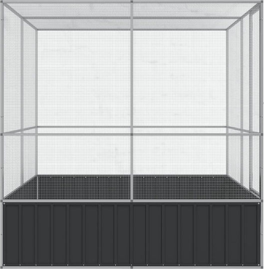 vidaXL Κλουβί Πτηνών 211x207x212εκ. Ασημί