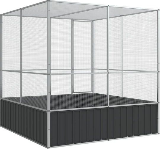 vidaXL Κλουβί Πτηνών 211x207x212εκ. Ασημί