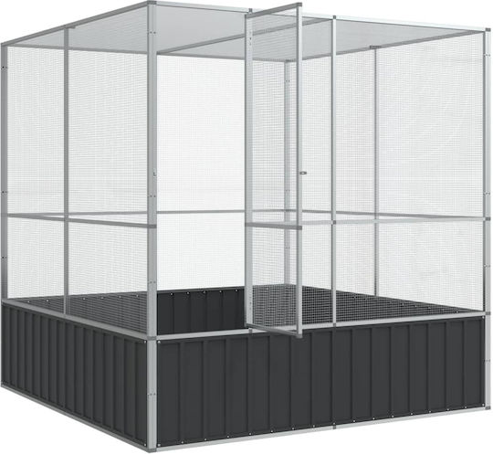vidaXL Κλουβί Πτηνών 211x207x212εκ. Ασημί