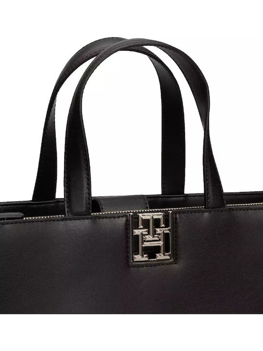 Tommy Hilfiger Γυναικεία Τσάντα Tote Χειρός Μαύρη AW0AW16296